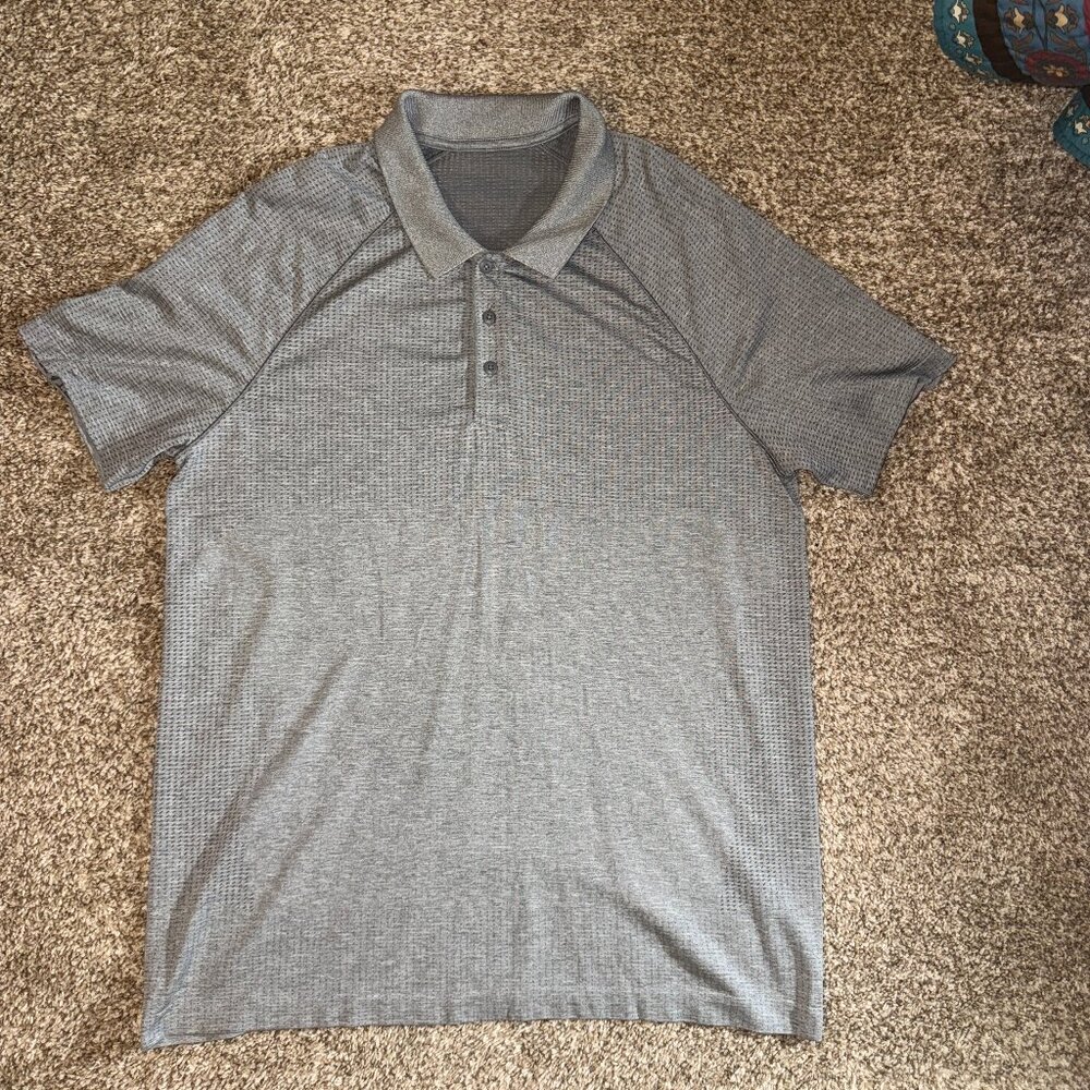 Lululemon Metal Vent Tech Polo Shirt: Slate/White XL